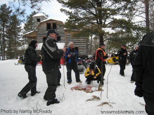 Lunch over the open fire White Otter Castle Ontario Canada