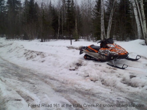 Forest Road 161 at the Bally Creek Road 3-4 feet of snow in the woods