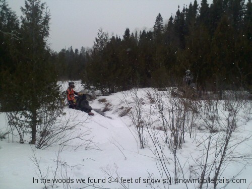 3-4 feet of snow in the woods