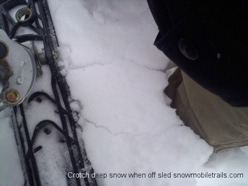Crotch deep snow in woods still